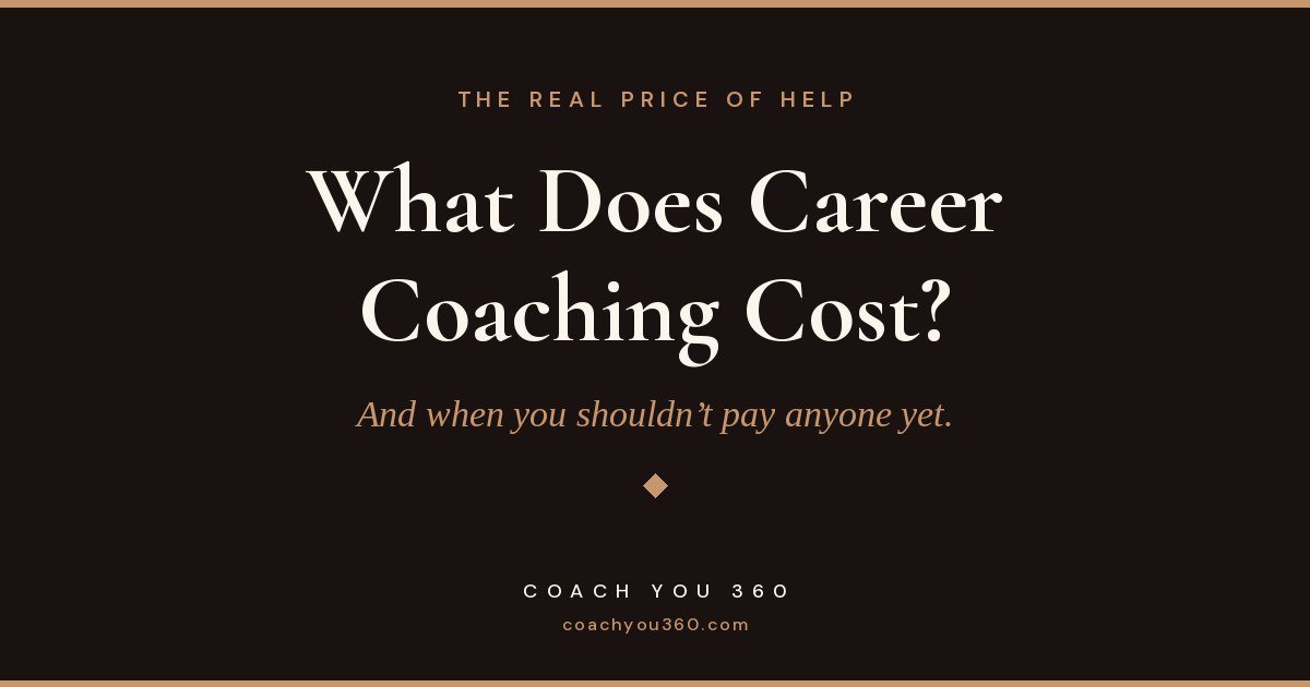 Featured graphic reading “What Does Career Coaching Cost?” in Coach You 360 branding.