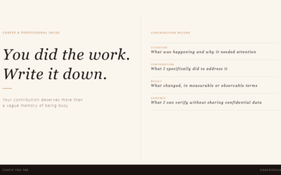 You did the work. Write down what changed.